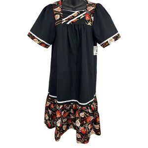 Good Times Black Muumuu Size Small S Aloha Ruffle Women Black Nwt New